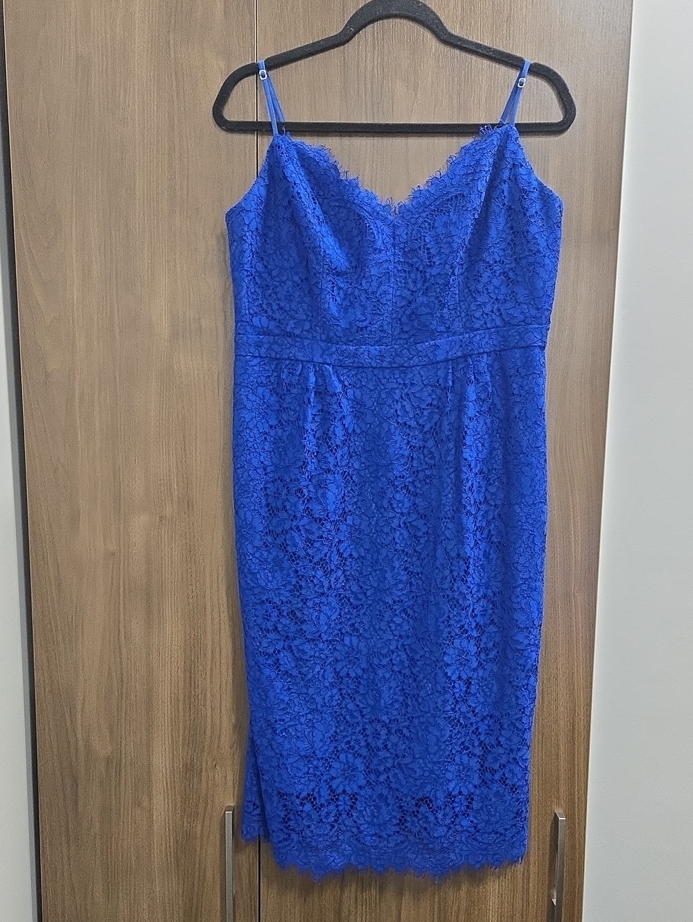 J. Crew-Royal Blue Lace Midi Dress-Size 12 - Picture 3 of 16